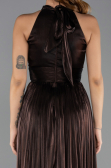 Robe de Soirée Longue Mousseline Brun ABU6428