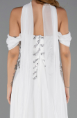 Robe de Soirée Longue Mousseline Blanc ABU6532