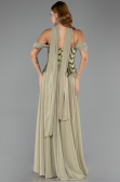 Robe de Soirée Longue Mousseline Pistache vert ABU6532