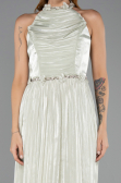 Robe de Soirée Longue Mousseline Menthe ABU6614