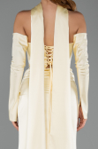 Robe de Soirée Longue Satin Jaune ABU6616