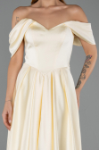 Robe de Soirée Longue Satin Jaune ABU6617