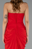 Robe de Soirée Longue Mousseline Rouge ABU6589