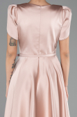 Robe De Soirée Midi Satin Poudre ABK2699