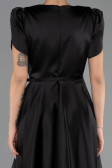 Robe De Soirée Midi Satin Noir ABK2699