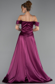 Robe de Soirée Longue Satin Prune ABU6638