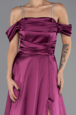 Robe de Soirée Longue Satin Prune ABU6638