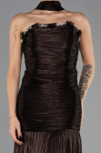 Robe de Soirée Longue Mousseline Brun ABU6643