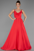 Robe de Soirée Longue Satin Rouge ABU6648