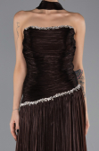 Robe de Soirée Longue Mousseline Brun ABU6644