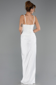 Robe de Soirée Longue Satin Blanc ABU6649