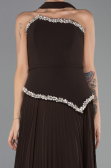 Robe de Soirée Longue Mousseline Brun ABU6651