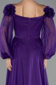 Robe de Soirée Longue Mousseline Violet ABU6654