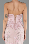 Robe de Soirée Longue Dantelle Poudre ABU6656