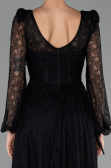 Robe de Cérémonie Midi Dantelle Noir ABK2703