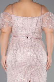 Robe De Invitation Grande Taille Midi Perlé Poudre ABK2689
