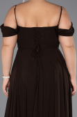 Robe De Soirée Grande Taille Longue Mousseline Brun ABU6646