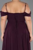 Robe De Soirée Grande Taille Longue Mousseline Violet ABU6646