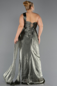 Robe de Soirée Grande Taille Longue Mousseline Kaki ABU6631