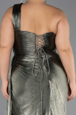 Robe de Soirée Grande Taille Longue Mousseline Kaki ABU6631