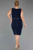 Robe De Invitation Grande Taille Midi Bleu Marine ABK2676