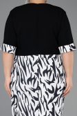 Robe De Invitation Grande Taille Midi Mousseline Noir-Blanc ABK2695