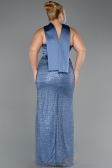 Robe de Soirée Grande Taille Longue Perlé Indigo ABU6258