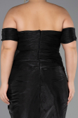 Robe De Invitation Grande Taille Midi Mousseline Noir ABK2701