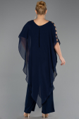 Robe Grande Taille Mousseline Bleu Marine ABT080