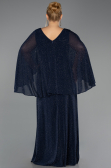 Robe de Soirée Grande Taille Longue Pierreux Bleu Marine ABU6653