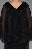 Robe de Soirée Grande Taille Longue Pierreux Noir ABU6653