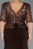Robe de Soirée Grande Taille Longue Brun clair ABU6618