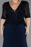 Robe de Soirée Grande Taille Longue Bleu Marine ABU6618