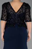 Robe de Soirée Grande Taille Longue Bleu Marine ABU6618