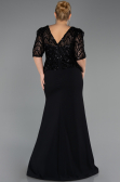 Robe de Soirée Grande Taille Longue Noir ABU6618