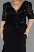 Robe de Soirée Grande Taille Longue Noir ABU6618