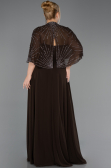 Robe Grande Taille Longue Mousseline Brun ABU6529