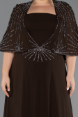 Robe Grande Taille Longue Mousseline Brun ABU6529