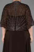 Robe Grande Taille Longue Mousseline Brun ABU6529