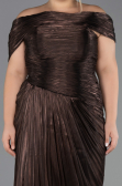 Robe Grande Taille Longue Mousseline Brun ABU6604