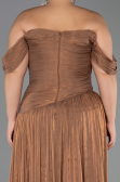 Robe De Soirée Grande Taille Longue Mousseline Cuivre ABU6603