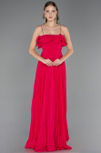 Robe de Soirée Longue Mousseline Fushia ABU4866