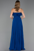 Robe de Soirée Longue Mousseline Bleu Saxe ABU4866