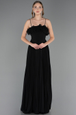 Robe de Soirée Longue Mousseline Noir ABU4866