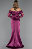 Robe de Soirée Grande Taille Longue Satin Prune ABU5831