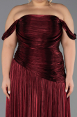Robe De Soirée Grande Taille Longue Mousseline Rouge Bordeaux ABU6685