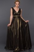 Gold Özel Kumaş V Yaka Abiye F4258