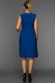 Saks Mavi Dekoltesiz Elbise D9215