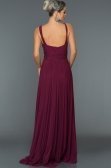 Mürdüm Tüllü Uzun Abiye Elbise C7275