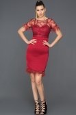 Bordo Payetli Kısa Elbise ABK050